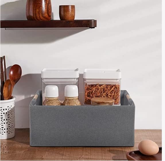 Storage Bin for Shelves Rectangle Closet Baskets Foldable Box with Handles Black Storage Boxes for Home Office Car Dormroom