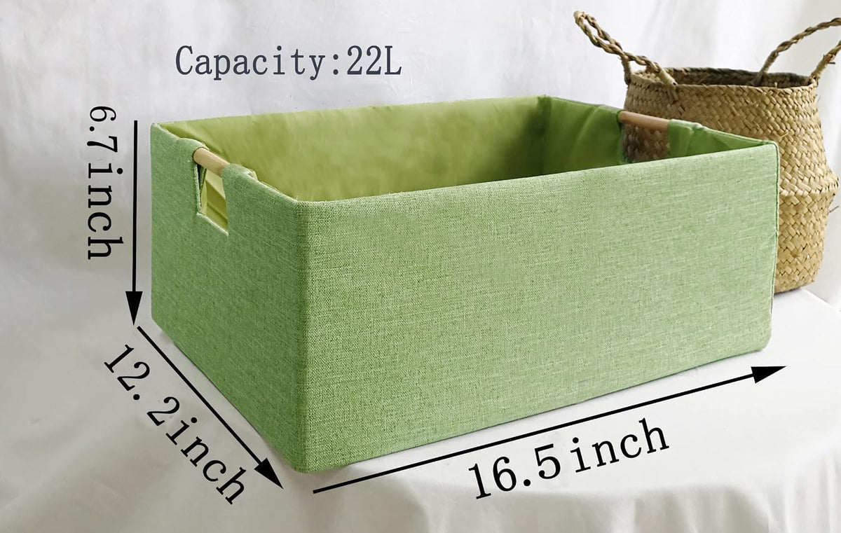 Storage Bin for Shelves Rectangle Closet Baskets Foldable Box with Handles Black Storage Boxes for Home Office Car Dormroom