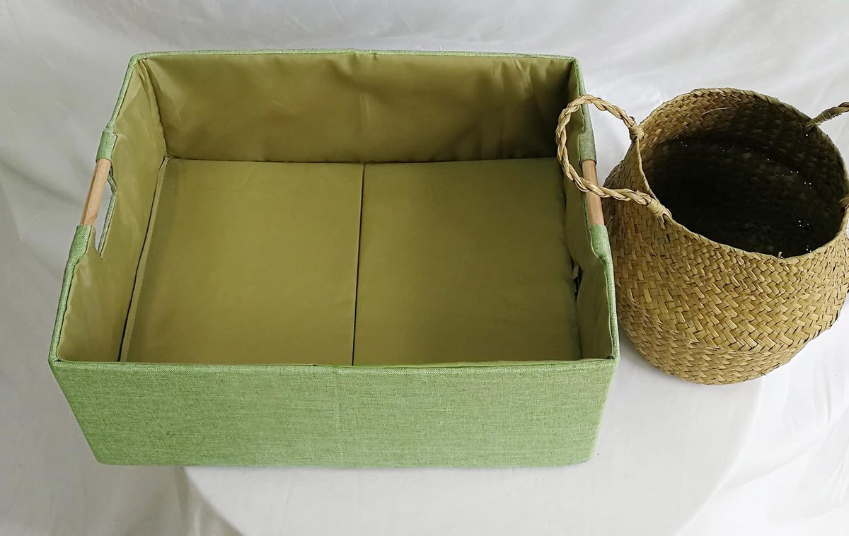 Storage Bin for Shelves Rectangle Closet Baskets Foldable Box with Handles Black Storage Boxes for Home Office Car Dormroom