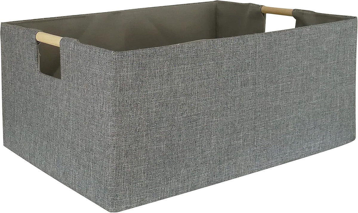 Storage Bin for Shelves Rectangle Closet Baskets Foldable Box with Handles Black Storage Boxes for Home Office Car Dormroom
