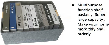 Storage Bin for Shelves Rectangle Closet Baskets Foldable Box with Handles Black Storage Boxes for Home Office Car Dormroom