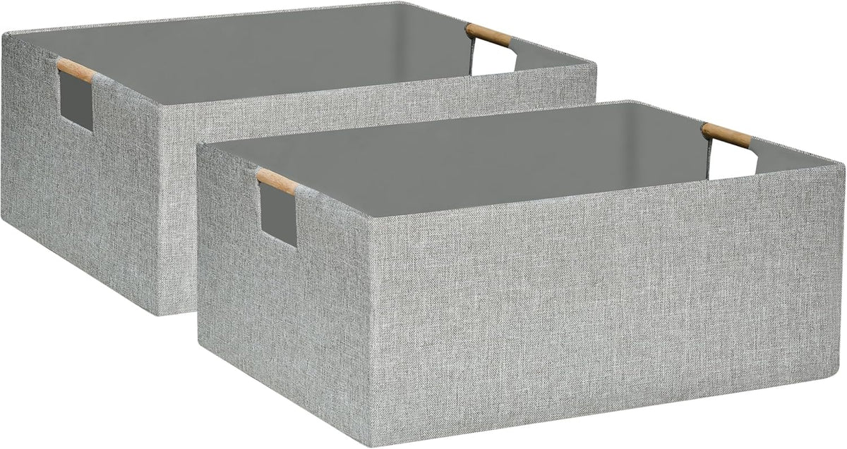 Storage Bin for Shelves Rectangle Closet Baskets Foldable Box with Handles Black Storage Boxes for Home Office Car Dormroom