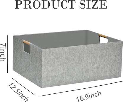 Storage Bin for Shelves Rectangle Closet Baskets Foldable Box with Handles Black Storage Boxes for Home Office Car Dormroom