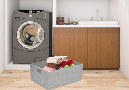 Storage Bin for Shelves Rectangle Closet Baskets Foldable Box with Handles Black Storage Boxes for Home Office Car Dormroom
