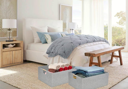Storage Bin for Shelves Rectangle Closet Baskets Foldable Box with Handles Black Storage Boxes for Home Office Car Dormroom