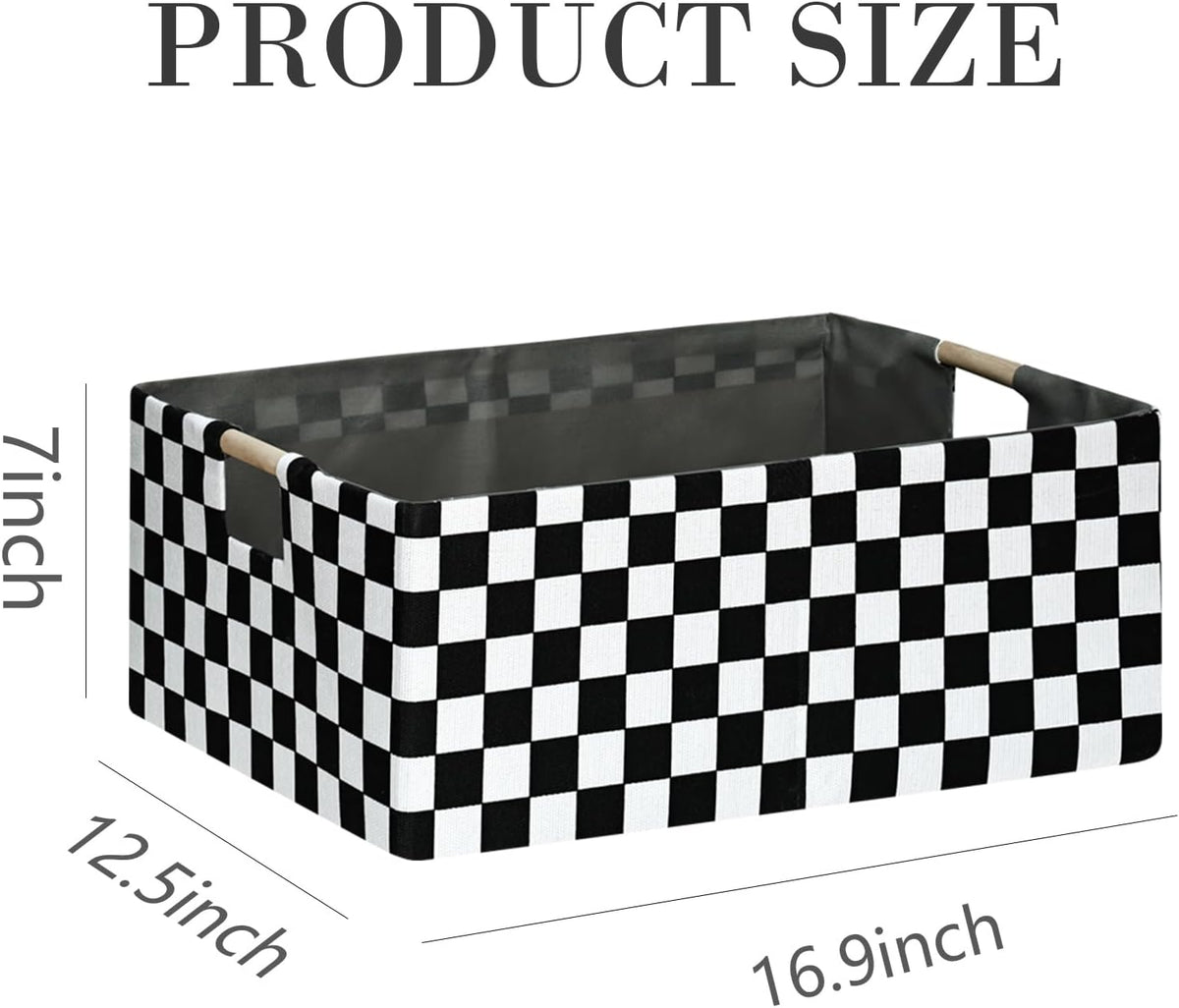Storage Bin for Shelves Rectangle Closet Baskets Foldable Box with Handles Black Storage Boxes for Home Office Car Dormroom