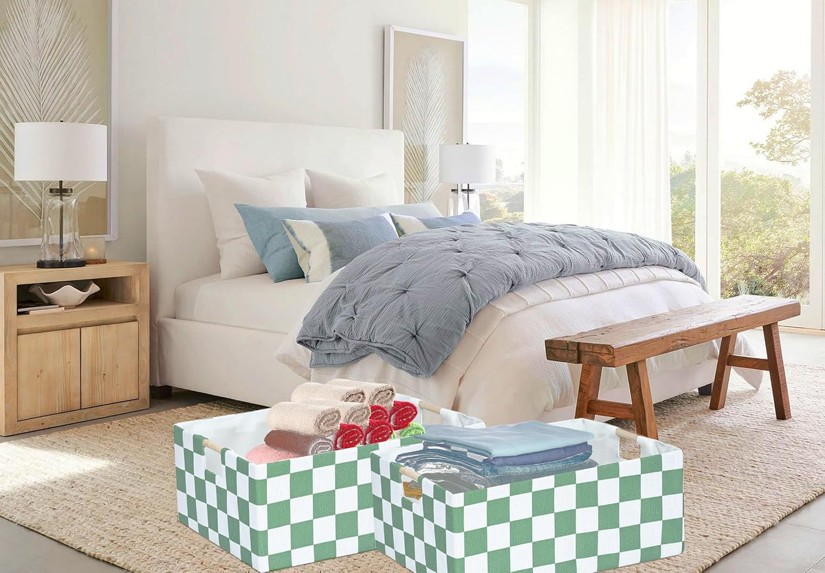 Storage Bin for Shelves Rectangle Closet Baskets Foldable Box with Handles Black Storage Boxes for Home Office Car Dormroom