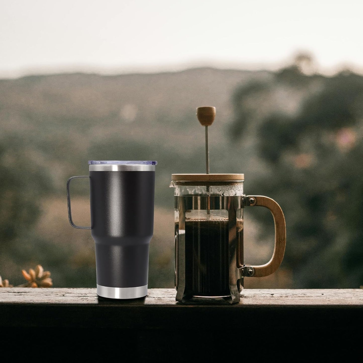 20 oz Tumbler with Handle and Lid Insulated Travel Coffee Mug LightBlue 1P | Stainless Steel Tumbler, coffee tumbler with handle,Spill Proof Double Wall Vacuum Tumbler Cup Keep Drink Hot & Cold