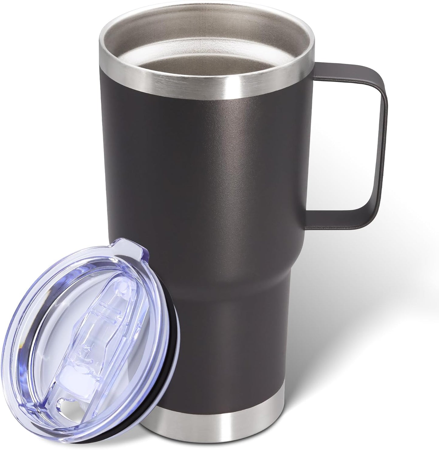 20 oz Tumbler with Handle and Lid Insulated Travel Coffee Mug LightBlue 1P | Stainless Steel Tumbler, coffee tumbler with handle,Spill Proof Double Wall Vacuum Tumbler Cup Keep Drink Hot & Cold