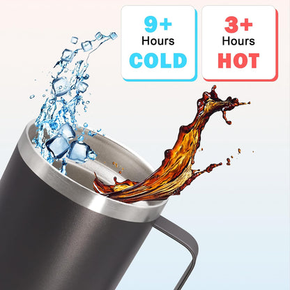 20 oz Tumbler with Handle and Lid Insulated Travel Coffee Mug LightBlue 1P | Stainless Steel Tumbler, coffee tumbler with handle,Spill Proof Double Wall Vacuum Tumbler Cup Keep Drink Hot & Cold