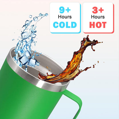 20 oz Tumbler with Handle and Lid Insulated Travel Coffee Mug LightBlue 1P | Stainless Steel Tumbler, coffee tumbler with handle,Spill Proof Double Wall Vacuum Tumbler Cup Keep Drink Hot & Cold