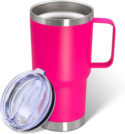 20 oz Tumbler with Handle and Lid Insulated Travel Coffee Mug LightBlue 1P | Stainless Steel Tumbler, coffee tumbler with handle,Spill Proof Double Wall Vacuum Tumbler Cup Keep Drink Hot & Cold