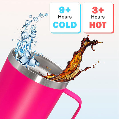 20 oz Tumbler with Handle and Lid Insulated Travel Coffee Mug LightBlue 1P | Stainless Steel Tumbler, coffee tumbler with handle,Spill Proof Double Wall Vacuum Tumbler Cup Keep Drink Hot & Cold