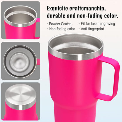 20 oz Tumbler with Handle and Lid Insulated Travel Coffee Mug LightBlue 1P | Stainless Steel Tumbler, coffee tumbler with handle,Spill Proof Double Wall Vacuum Tumbler Cup Keep Drink Hot & Cold