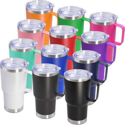 20 oz Tumbler with Handle and Lid Insulated Travel Coffee Mug LightBlue 1P | Stainless Steel Tumbler, coffee tumbler with handle,Spill Proof Double Wall Vacuum Tumbler Cup Keep Drink Hot & Cold