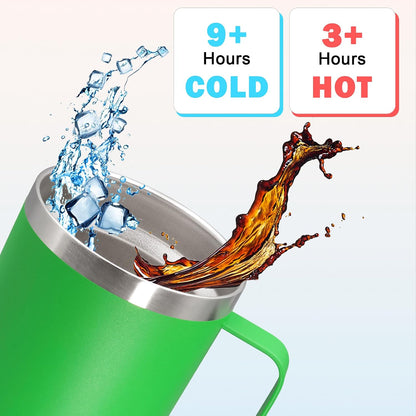 20 oz Tumbler with Handle and Lid Insulated Travel Coffee Mug LightBlue 1P | Stainless Steel Tumbler, coffee tumbler with handle,Spill Proof Double Wall Vacuum Tumbler Cup Keep Drink Hot & Cold