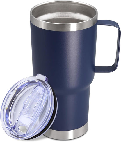 20 oz Tumbler with Handle and Lid Insulated Travel Coffee Mug LightBlue 1P | Stainless Steel Tumbler, coffee tumbler with handle,Spill Proof Double Wall Vacuum Tumbler Cup Keep Drink Hot & Cold