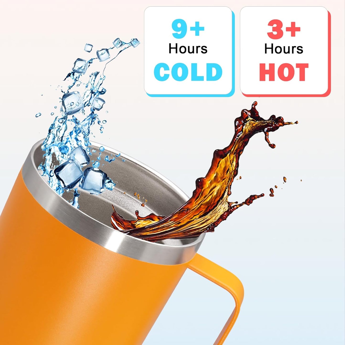 20 oz Tumbler with Handle and Lid Insulated Travel Coffee Mug LightBlue 1P | Stainless Steel Tumbler, coffee tumbler with handle,Spill Proof Double Wall Vacuum Tumbler Cup Keep Drink Hot & Cold