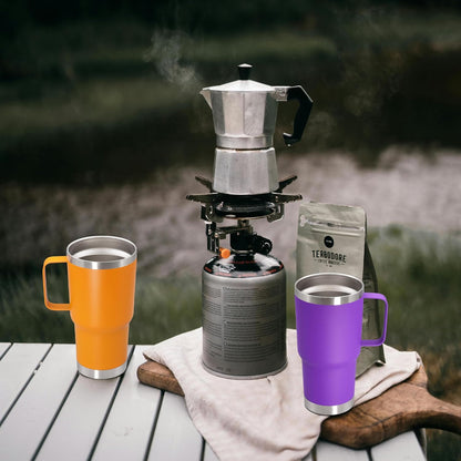 20 oz Tumbler with Handle and Lid Insulated Travel Coffee Mug LightBlue 1P | Stainless Steel Tumbler, coffee tumbler with handle,Spill Proof Double Wall Vacuum Tumbler Cup Keep Drink Hot & Cold