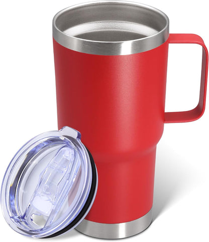 20 oz Tumbler with Handle and Lid Insulated Travel Coffee Mug LightBlue 1P | Stainless Steel Tumbler, coffee tumbler with handle,Spill Proof Double Wall Vacuum Tumbler Cup Keep Drink Hot & Cold