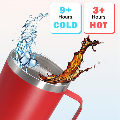 20 oz Tumbler with Handle and Lid Insulated Travel Coffee Mug LightBlue 1P | Stainless Steel Tumbler, coffee tumbler with handle,Spill Proof Double Wall Vacuum Tumbler Cup Keep Drink Hot & Cold