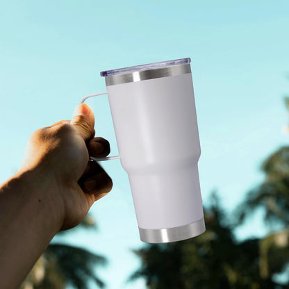 20 oz Tumbler with Handle and Lid Insulated Travel Coffee Mug LightBlue 1P | Stainless Steel Tumbler, coffee tumbler with handle,Spill Proof Double Wall Vacuum Tumbler Cup Keep Drink Hot & Cold