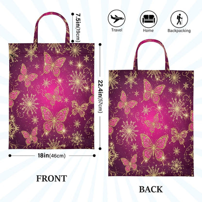 Snowflake Butterflies Waterproof Travel Laundry Bag Washable 2pk
