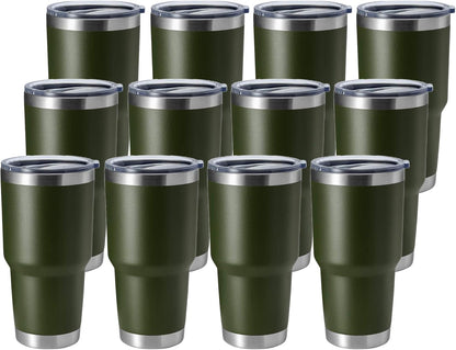 30oz Stainless Steel Tumbler, Double Wall Vacuum Insulated Travel Mug Tumbler, Durable Insulated Coffee Mug, Gift Box Set (Black, 4)