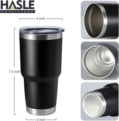 30oz Stainless Steel Tumbler, Double Wall Vacuum Insulated Travel Mug Tumbler, Durable Insulated Coffee Mug, Gift Box Set (Black, 4)