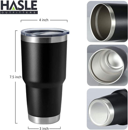 30oz Stainless Steel Tumbler, Double Wall Vacuum Insulated Travel Mug Tumbler, Durable Insulated Coffee Mug, Gift Box Set (Black, 4)