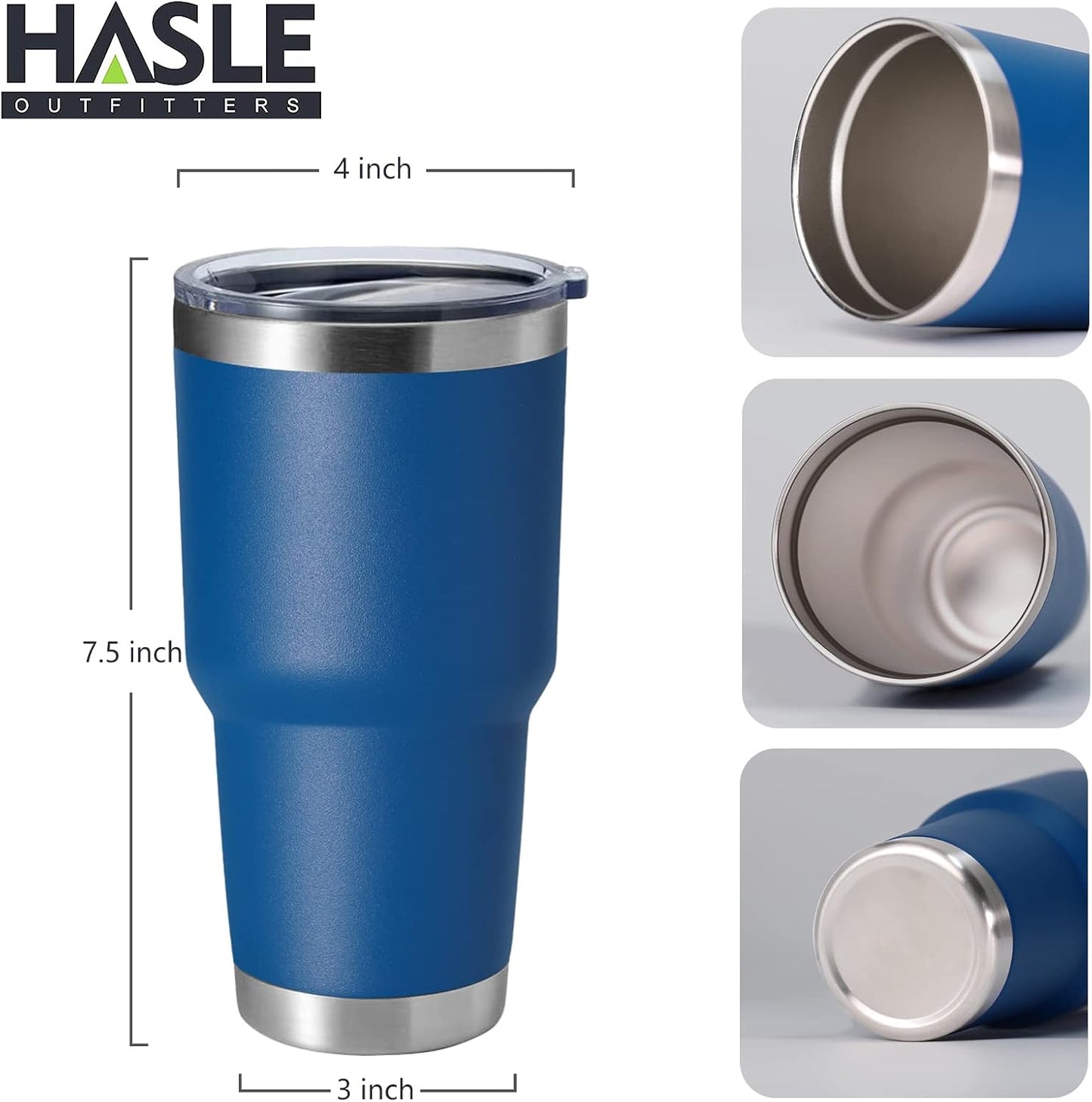 30oz Stainless Steel Tumbler, Double Wall Vacuum Insulated Travel Mug Tumbler, Durable Insulated Coffee Mug, Gift Box Set (Black, 4)