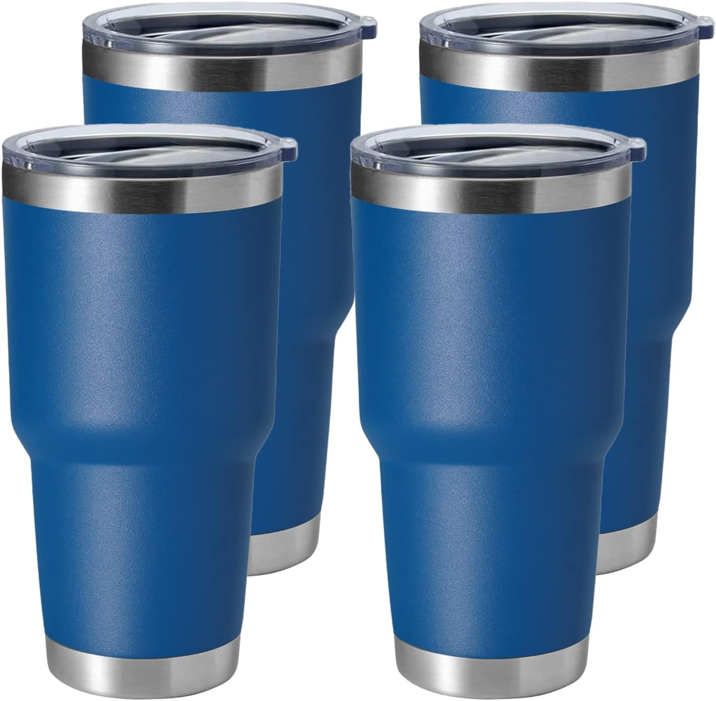 30oz Stainless Steel Tumbler, Double Wall Vacuum Insulated Travel Mug Tumbler, Durable Insulated Coffee Mug, Gift Box Set (Black, 4)