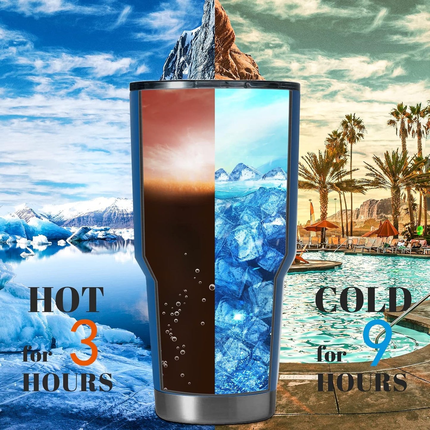 30oz Stainless Steel Tumbler, Double Wall Vacuum Insulated Travel Mug Tumbler, Durable Insulated Coffee Mug, Gift Box Set (Black, 4)