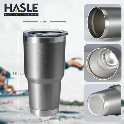 30oz Stainless Steel Tumbler, Double Wall Vacuum Insulated Travel Mug Tumbler, Durable Insulated Coffee Mug, Gift Box Set (Black, 4)