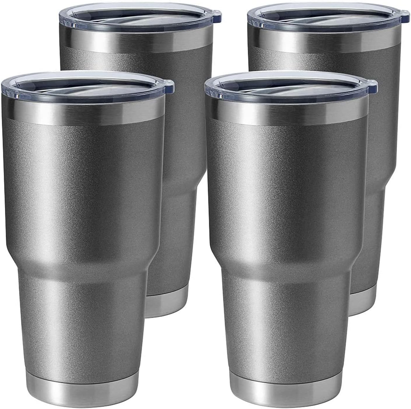 30oz Stainless Steel Tumbler, Double Wall Vacuum Insulated Travel Mug Tumbler, Durable Insulated Coffee Mug, Gift Box Set (Black, 4)