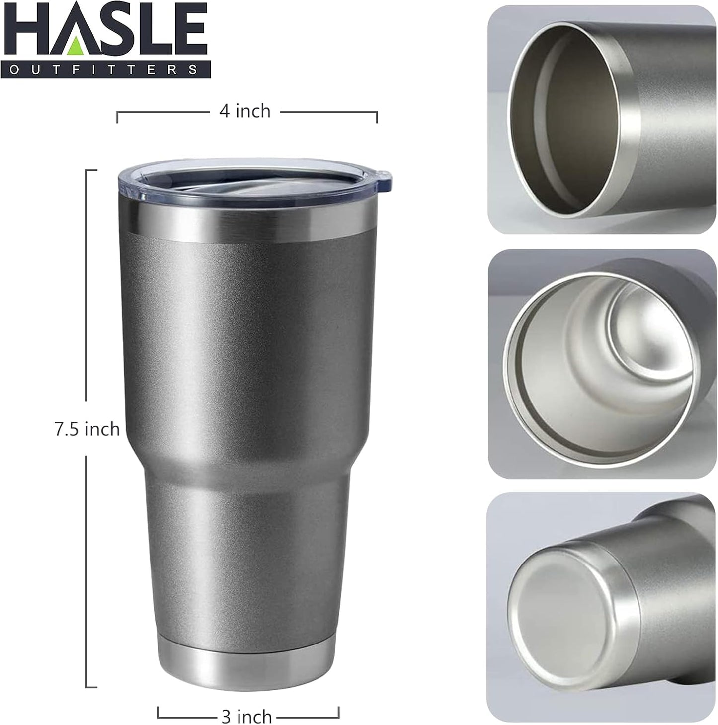 30oz Stainless Steel Tumbler, Double Wall Vacuum Insulated Travel Mug Tumbler, Durable Insulated Coffee Mug, Gift Box Set (Black, 4)