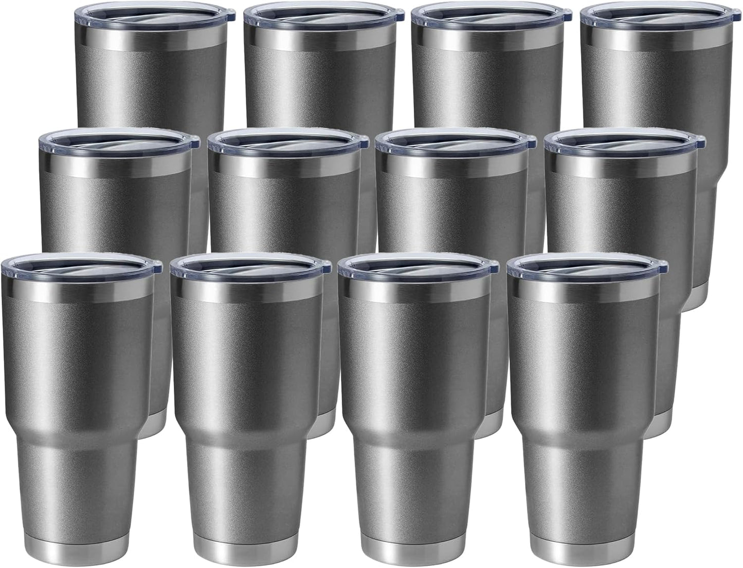 30oz Stainless Steel Tumbler, Double Wall Vacuum Insulated Travel Mug Tumbler, Durable Insulated Coffee Mug, Gift Box Set (Black, 4)