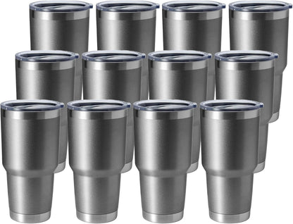 30oz Stainless Steel Tumbler, Double Wall Vacuum Insulated Travel Mug Tumbler, Durable Insulated Coffee Mug, Gift Box Set (Black, 4)