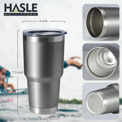 30oz Stainless Steel Tumbler, Double Wall Vacuum Insulated Travel Mug Tumbler, Durable Insulated Coffee Mug, Gift Box Set (Black, 4)