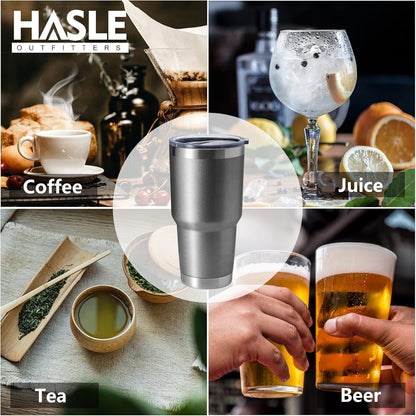30oz Stainless Steel Tumbler, Double Wall Vacuum Insulated Travel Mug Tumbler, Durable Insulated Coffee Mug, Gift Box Set (Black, 4)