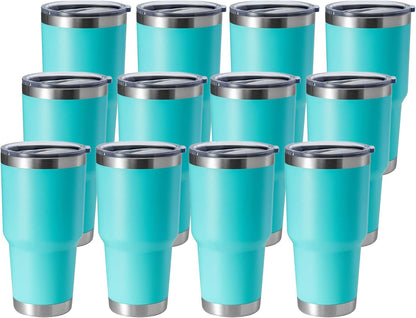 30oz Stainless Steel Tumbler, Double Wall Vacuum Insulated Travel Mug Tumbler, Durable Insulated Coffee Mug, Gift Box Set (Black, 4)