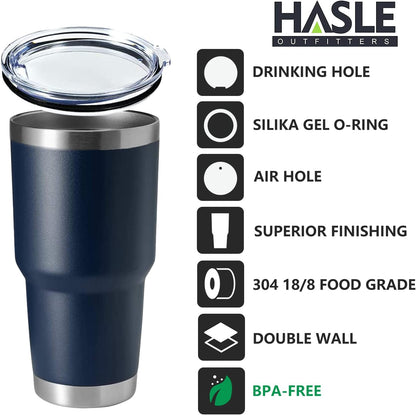 30oz Stainless Steel Tumbler, Double Wall Vacuum Insulated Travel Mug Tumbler, Durable Insulated Coffee Mug, Gift Box Set (Black, 4)