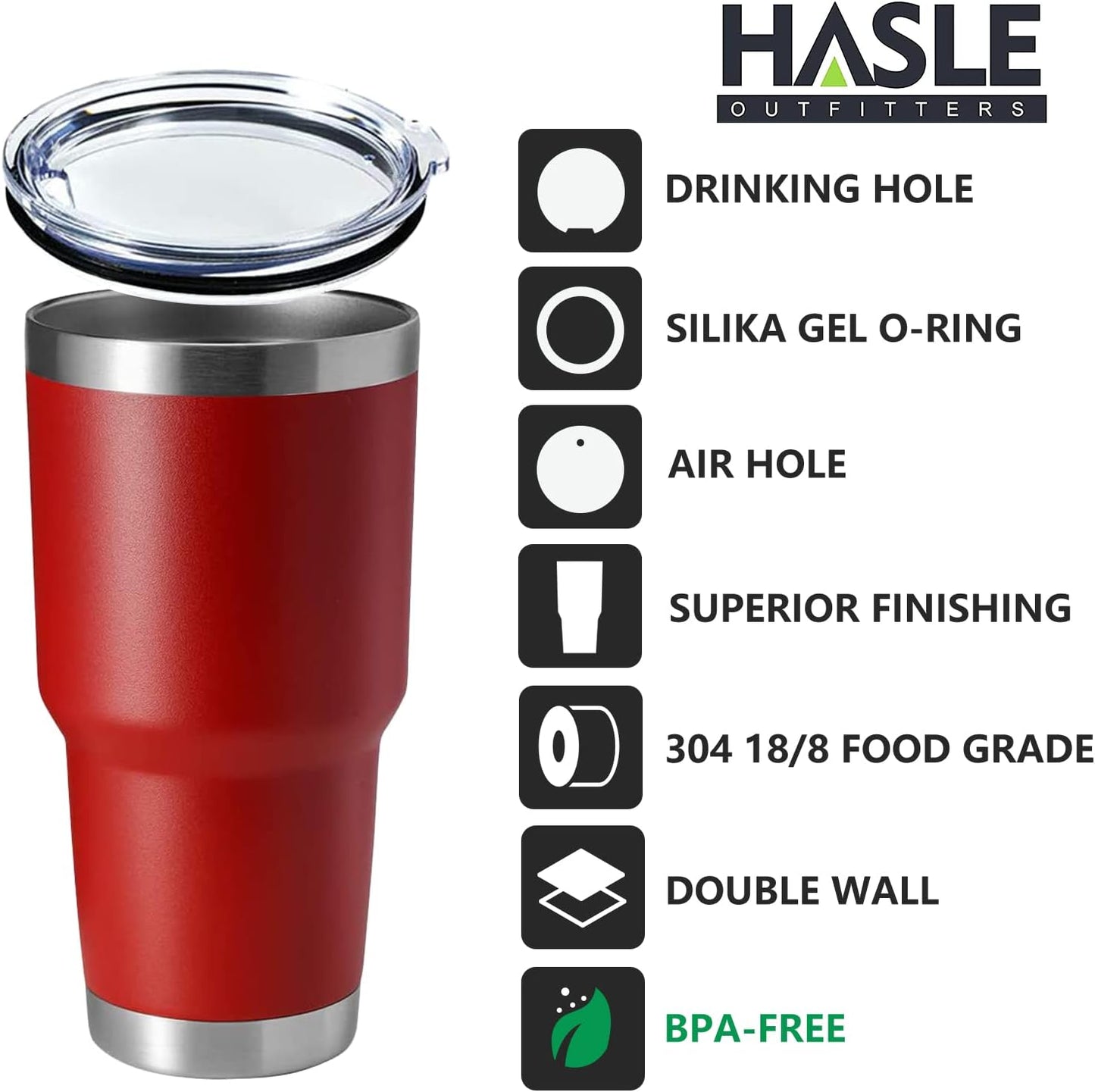 30oz Stainless Steel Tumbler, Double Wall Vacuum Insulated Travel Mug Tumbler, Durable Insulated Coffee Mug, Gift Box Set (Black, 4)