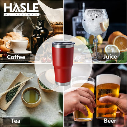 30oz Stainless Steel Tumbler, Double Wall Vacuum Insulated Travel Mug Tumbler, Durable Insulated Coffee Mug, Gift Box Set (Black, 4)