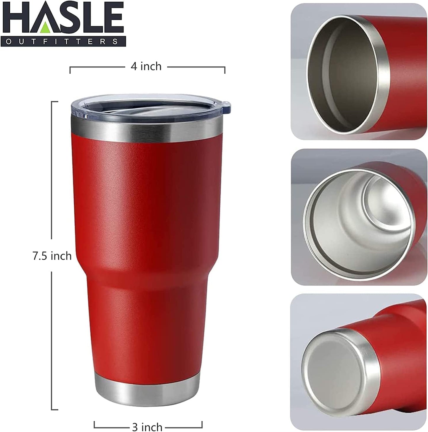 30oz Stainless Steel Tumbler, Double Wall Vacuum Insulated Travel Mug Tumbler, Durable Insulated Coffee Mug, Gift Box Set (Black, 4)