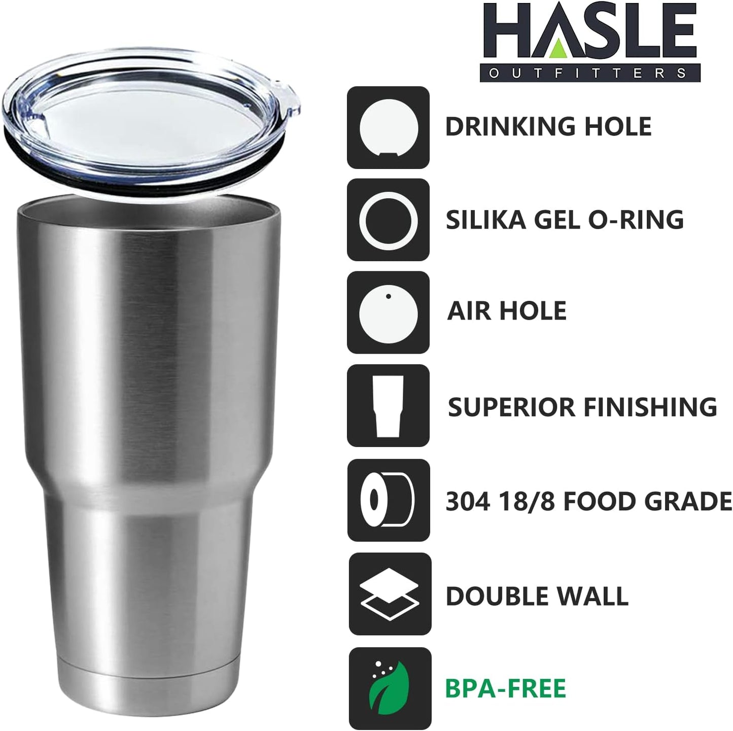 30oz Stainless Steel Tumbler, Double Wall Vacuum Insulated Travel Mug Tumbler, Durable Insulated Coffee Mug, Gift Box Set (Black, 4)