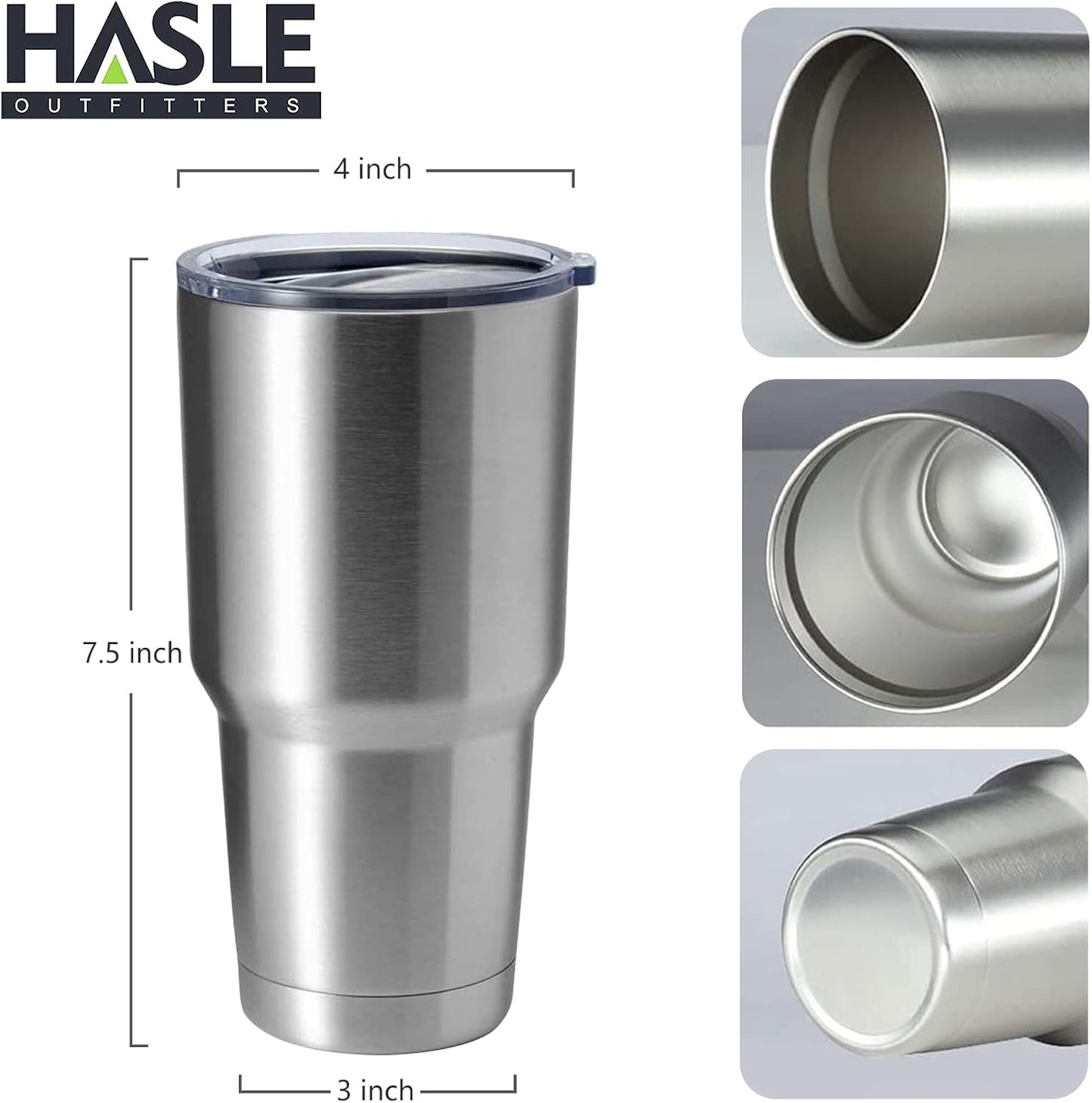 30oz Stainless Steel Tumbler, Double Wall Vacuum Insulated Travel Mug Tumbler, Durable Insulated Coffee Mug, Gift Box Set (Black, 4)