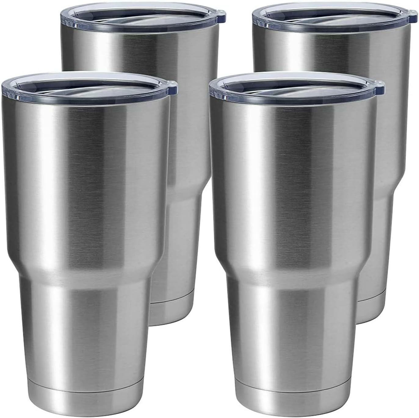 30oz Stainless Steel Tumbler, Double Wall Vacuum Insulated Travel Mug Tumbler, Durable Insulated Coffee Mug, Gift Box Set (Black, 4)