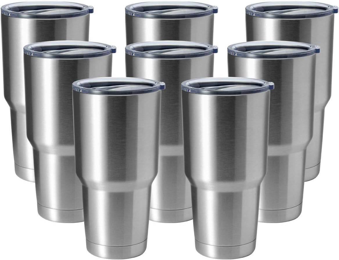 30oz Stainless Steel Tumbler, Double Wall Vacuum Insulated Travel Mug Tumbler, Durable Insulated Coffee Mug, Gift Box Set (Black, 4)