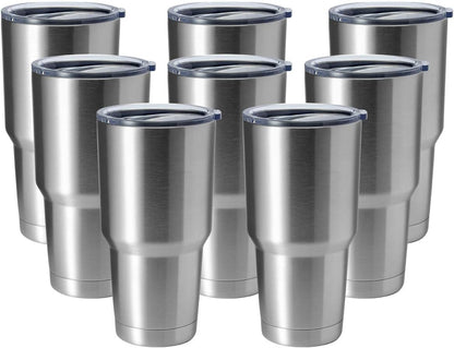 30oz Stainless Steel Tumbler, Double Wall Vacuum Insulated Travel Mug Tumbler, Durable Insulated Coffee Mug, Gift Box Set (Black, 4)